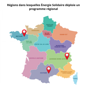 Carte de France - Programmes Régionaux Énergie Solidaire